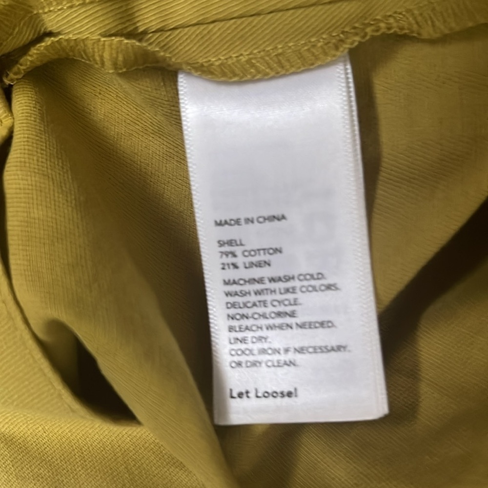 Kate Spade Saturday Let Loose High Waist Short Cotton Linen yellow green size 0 - Picture 8 of 8